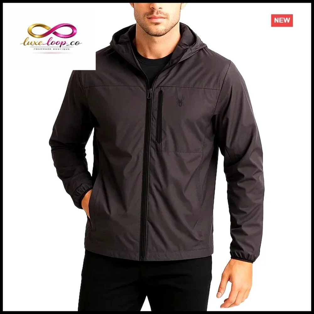 Lightweight Insulated Windbreaker Jacket Hooded Active Performance‎